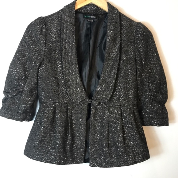 GRACIA Fashion Shimmer Peplum Jacket - Picture 1 of 8